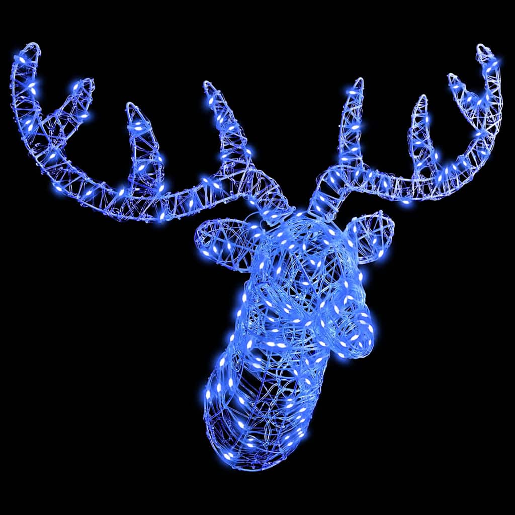 Reindeer Head with 140 LEDs Blue 60 cm Acrylic
